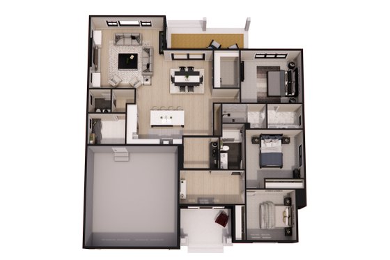 Floor Plan - Main Floor 1 for Craftsman House Plan #51-1394 - 3 bed, 2.5 bath