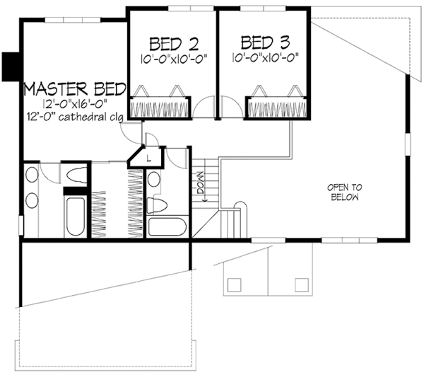 House Plan Design - Prairie Floor Plan - Upper Floor Plan #320-1079