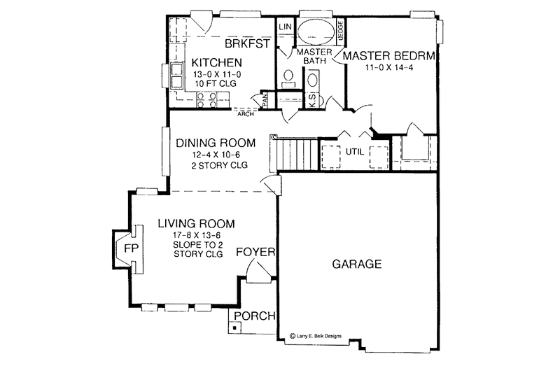 House Blueprint - Floor Plan - Main Floor for Traditional House Plan #952-148 - 4 bed, 2 bath