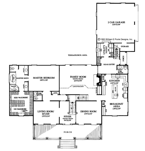 Architectural House Design - Classical Floor Plan - Main Floor Plan #137-298