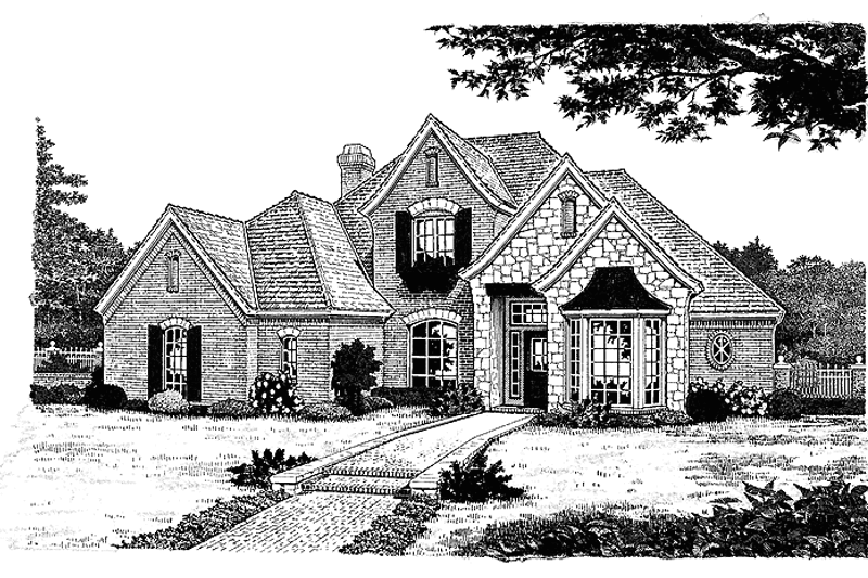 House Blueprint - Country Exterior - Front Elevation Plan #310-1178