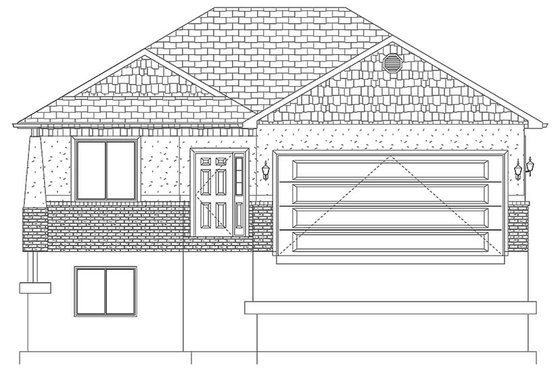 Exterior - Front Elevation 4 for Ranch House Plan #1060-9 - 5 bed, 3 bath