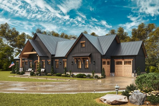 Exterior - Front Elevation 9 for Farmhouse House Plan #54-680 - 3 bed, 2 bath