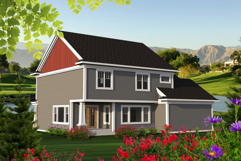 Dream House Plan - Exterior - Rear Elevation for Craftsman House Plan #70-1218 - 4 bed, 3 bath
