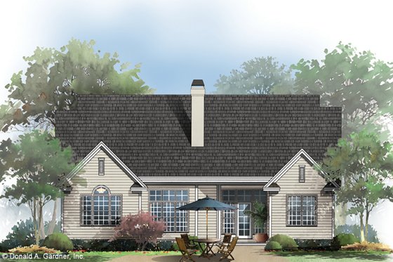 Exterior - Rear Elevation for Country House Plan #929-658 - 4 bed, 3 bath