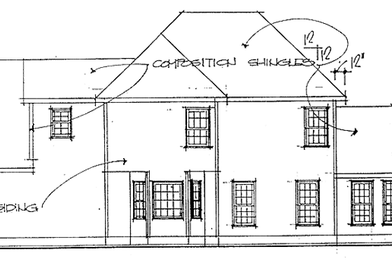 Exterior - Rear Elevation for Colonial House Plan #56-665 - 3 bed, 2.5 bath