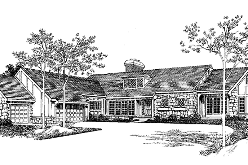 Architectural House Design - Tudor Exterior - Front Elevation Plan #72-865