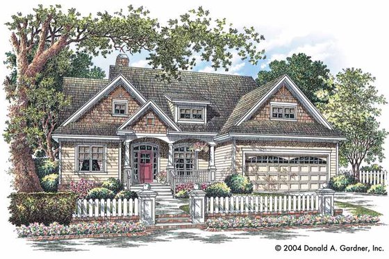 Exterior - Front Elevation 3 for Craftsman House Plan #929-721 - 3 bed, 2 bath