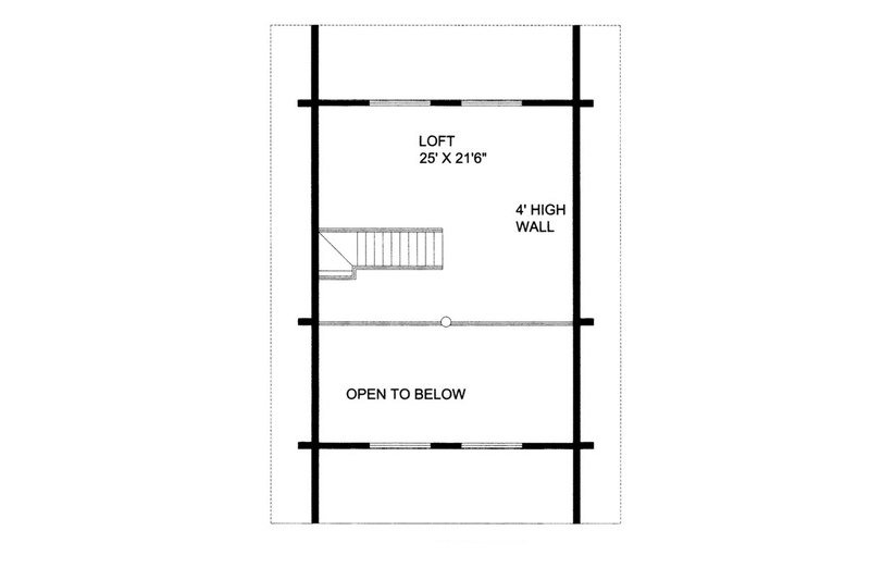 Architectural House Design - Floor Plan - Upper Floor for Log House Plan #117-821 - 1 bed, 2 bath