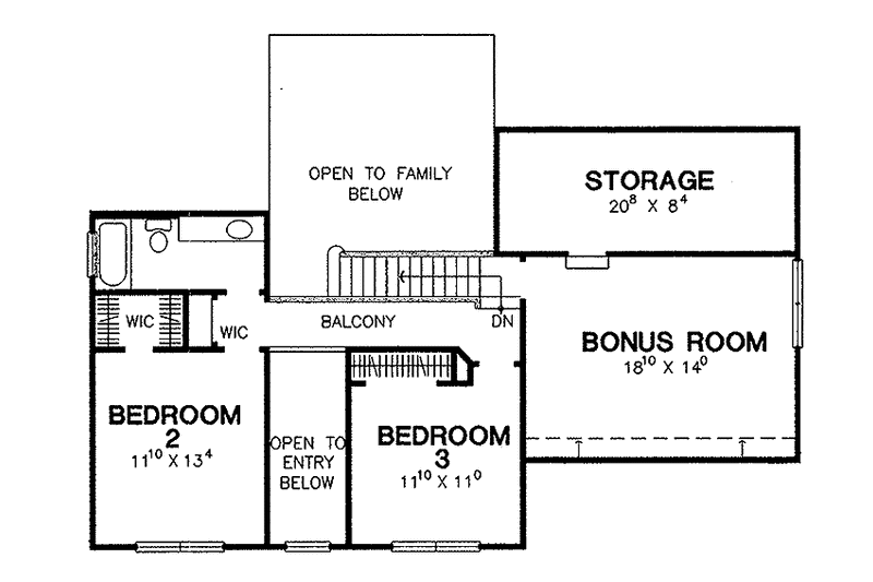 Home Plan - Floor Plan - Upper Floor for Country House Plan #472-154 - 3 bed, 2.5 bath