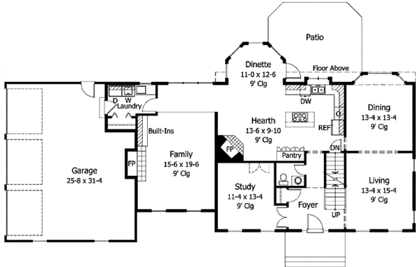 House Plan Design - Classical Floor Plan - Main Floor Plan #51-953