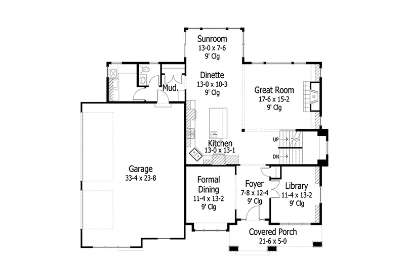 Home Plan - Floor Plan - Main Floor for Country House Plan #51-1096 - 3 bed, 2.5 bath