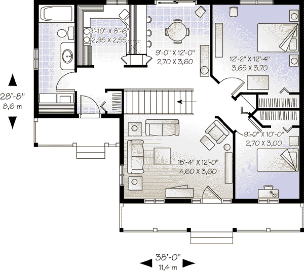 House Blueprint - Cottage Floor Plan - Main Floor Plan #23-526