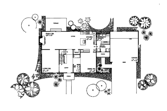 Floor Plan - Main Floor for Colonial House Plan #72-662 - 3 bed, 2.5 bath