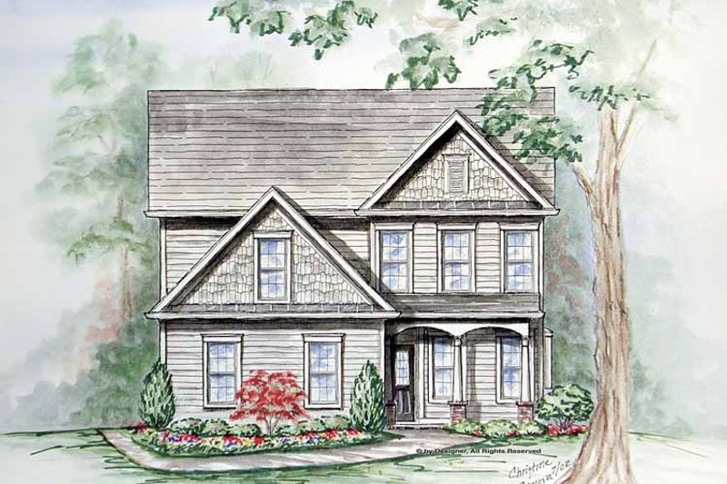Architectural House Design - Craftsman Exterior - Front Elevation Plan #54-332