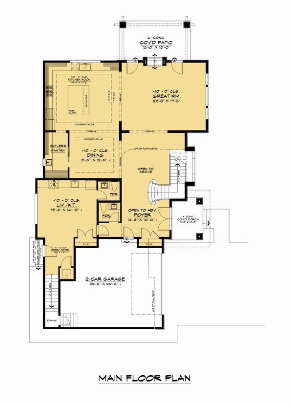 Contemporary Floor Plan - Main Floor Plan #1066-190