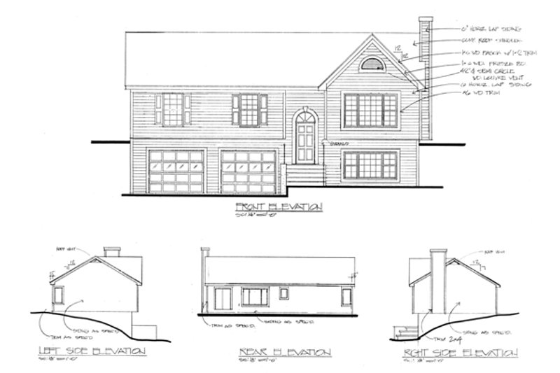 Dream House Plan - Exterior - Rear Elevation for Traditional House Plan #56-117 - 3 bed, 2 bath