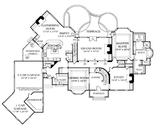House Plan Design - European Floor Plan - Main Floor Plan #453-242