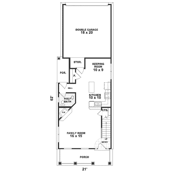 Country Floor Plan - Main Floor Plan #81-105