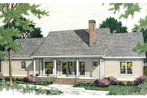Exterior - Rear Elevation for Southern House Plan #406-274 - 3 bed, 2 bath