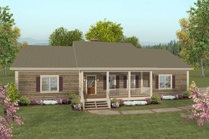 Country, Craftsman, Front Elevation,