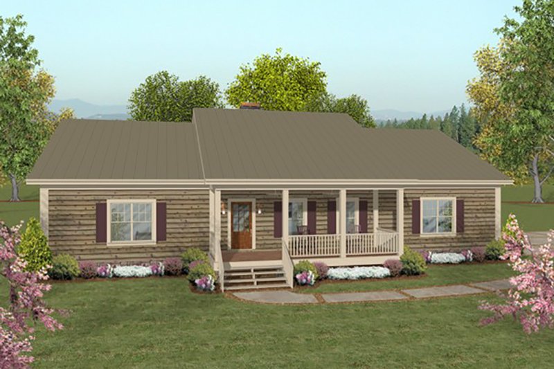 Country Style House Plan - 2 Beds 2.5 Baths 1500 Sq/Ft Plan #56-621
