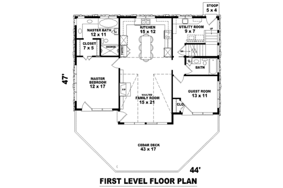 Floor Plan - Main Floor for Traditional House Plan #81-1392 - 3 bed, 3 bath