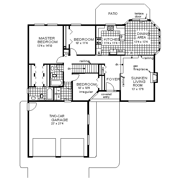 House Design - Traditional Floor Plan - Main Floor Plan #18-186