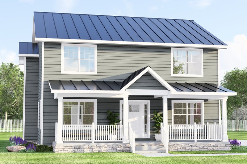 House Blueprint - Farmhouse Exterior - Front Elevation Plan #1064-411