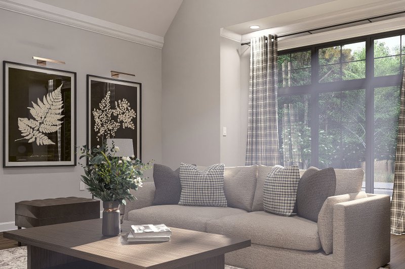 Architectural House Design - Interior - Family Room 2 for Tudor House Plan #455-796 - 3 bed, 2 bath