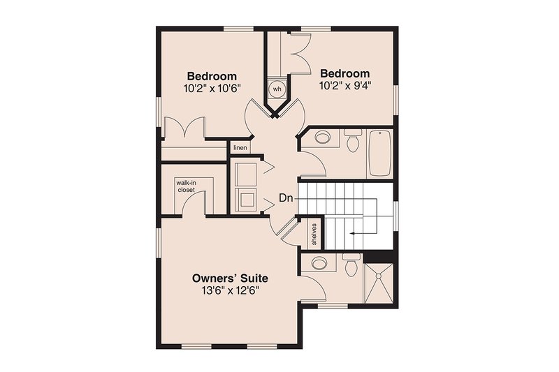 Dream House Plan - Floor Plan - Upper Floor for Farmhouse House Plan #124-310 - 3 bed, 2.5 bath