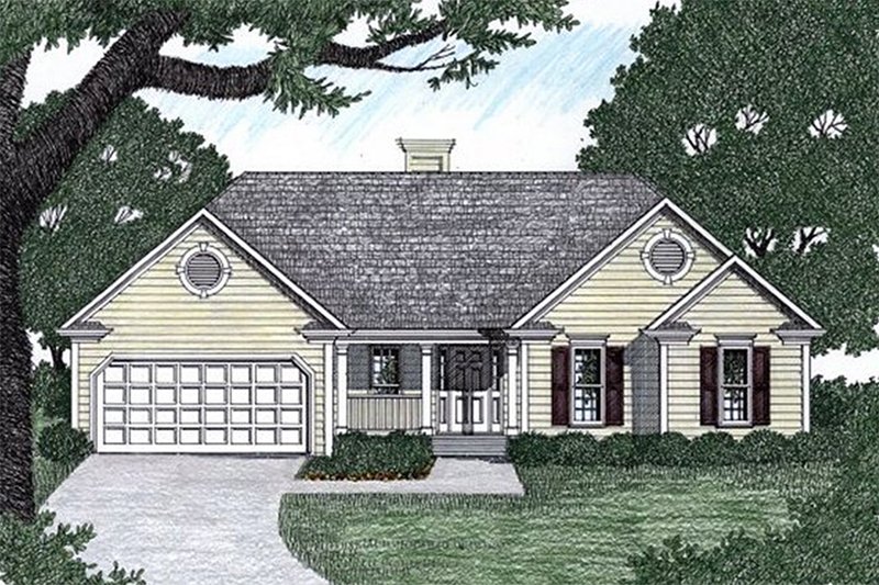 Traditional Style House Plan - 3 Beds 2 Baths 1291 Sq/Ft Plan #129-111