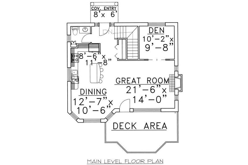 Home Plan - Floor Plan - Main Floor for Traditional House Plan #117-557 - 2 bed, 1.5 bath