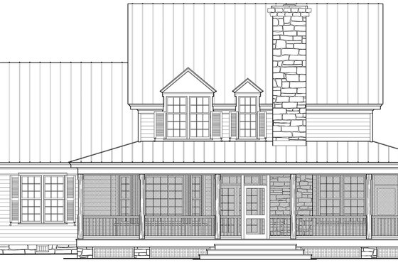 Exterior - Rear Elevation for Craftsman House Plan #137-413 - 4 bed, 3.5 bath