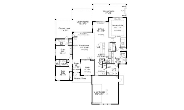 House Design - Farmhouse Floor Plan - Main Floor Plan #938-121