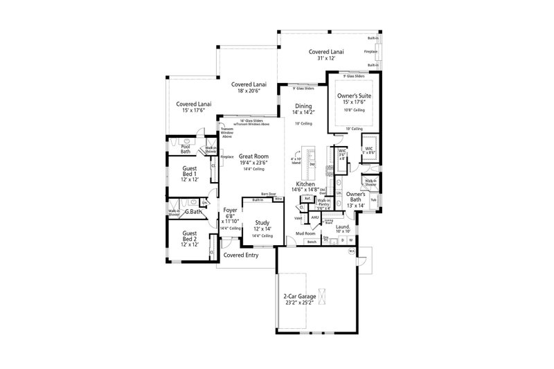 Home Plan - Floor Plan - Main Floor for Farmhouse House Plan #938-121 - 3 bed, 3 bath
