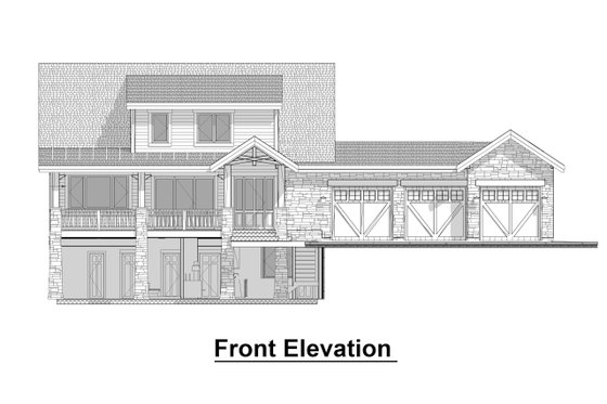 Exterior - Front Elevation for Craftsman House Plan #908-3 - 4 bed, 3.5 bath