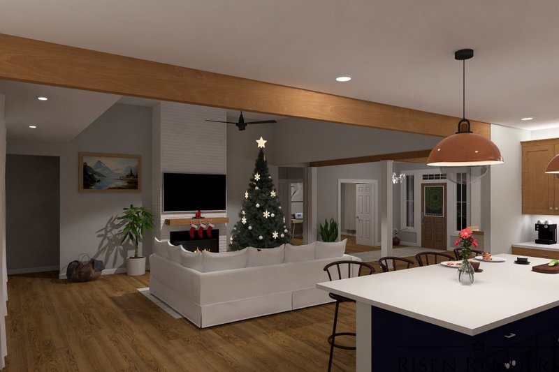 Home Plan - Interior - Family Room for Farmhouse House Plan #513-2172 - 3 bed, 4 bath