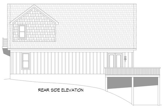 Exterior - Rear Elevation for Country House Plan #932-573 - 4 bed, 3 bath