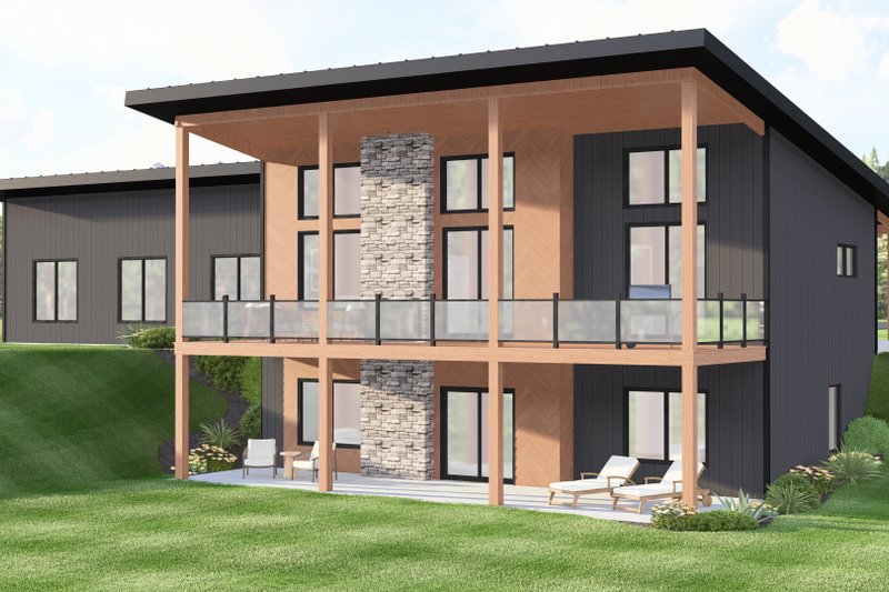 Home Plan - Exterior - Rear Elevation 3 for Contemporary House Plan #1064-464 - 1 bed, 1.5 bath