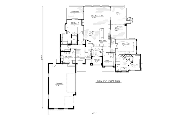 Architectural House Design - Floor Plan - Main Floor for Modern House Plan #1122-12 - 2 bed, 3 bath