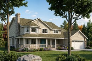 House Blueprint - Exterior - Front Elevation for Colonial House Plan #126-114 - 3 bed, 2.5 bath