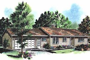 Ranch Exterior - Front Elevation Plan #18-126