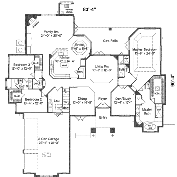 European Floor Plan - Main Floor Plan #135-115