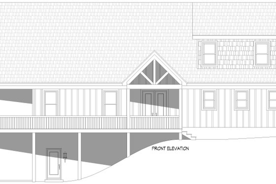 Exterior - Front Elevation 3 for Country House Plan #932-1062 - 3 bed, 2.5 bath