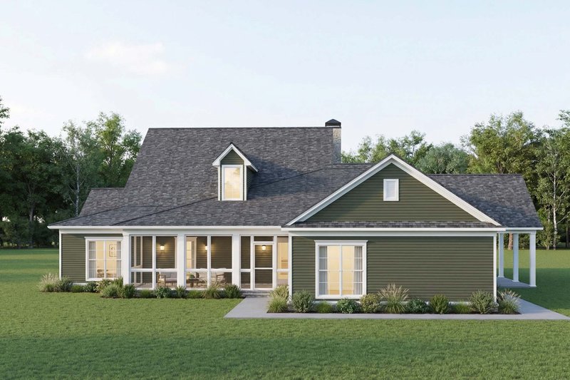 House Blueprint - Exterior - Rear Elevation for Farmhouse House Plan #923-477 - 3 bed, 2 bath