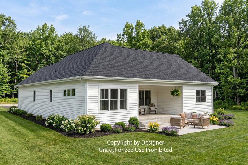 House Design - Exterior - Rear Elevation 1 for Farmhouse House Plan #51-1534 - 3 bed, 2.5 bath