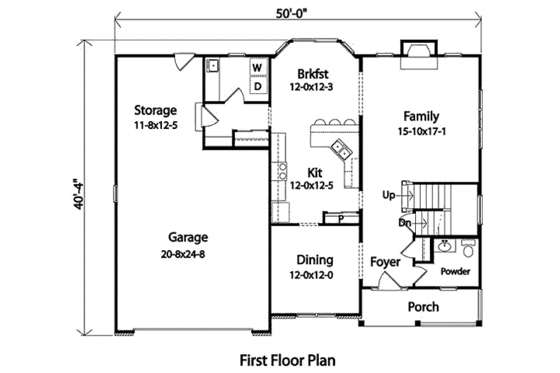 Floor Plan - Main Floor for Traditional House Plan #22-539 - 4 bed, 3.5 bath