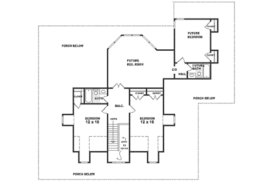Floor Plan - Upper Floor for Country House Plan #81-248 - 4 bed, 3.5 bath