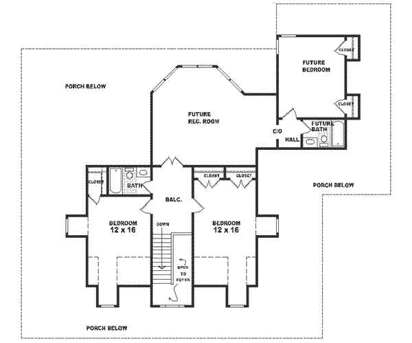 Country Floor Plan - Upper Floor Plan #81-248